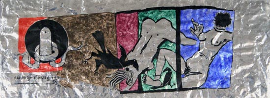 Outrageous painting of Shiv Lingam drawn by Anti-Hindu M F Husain